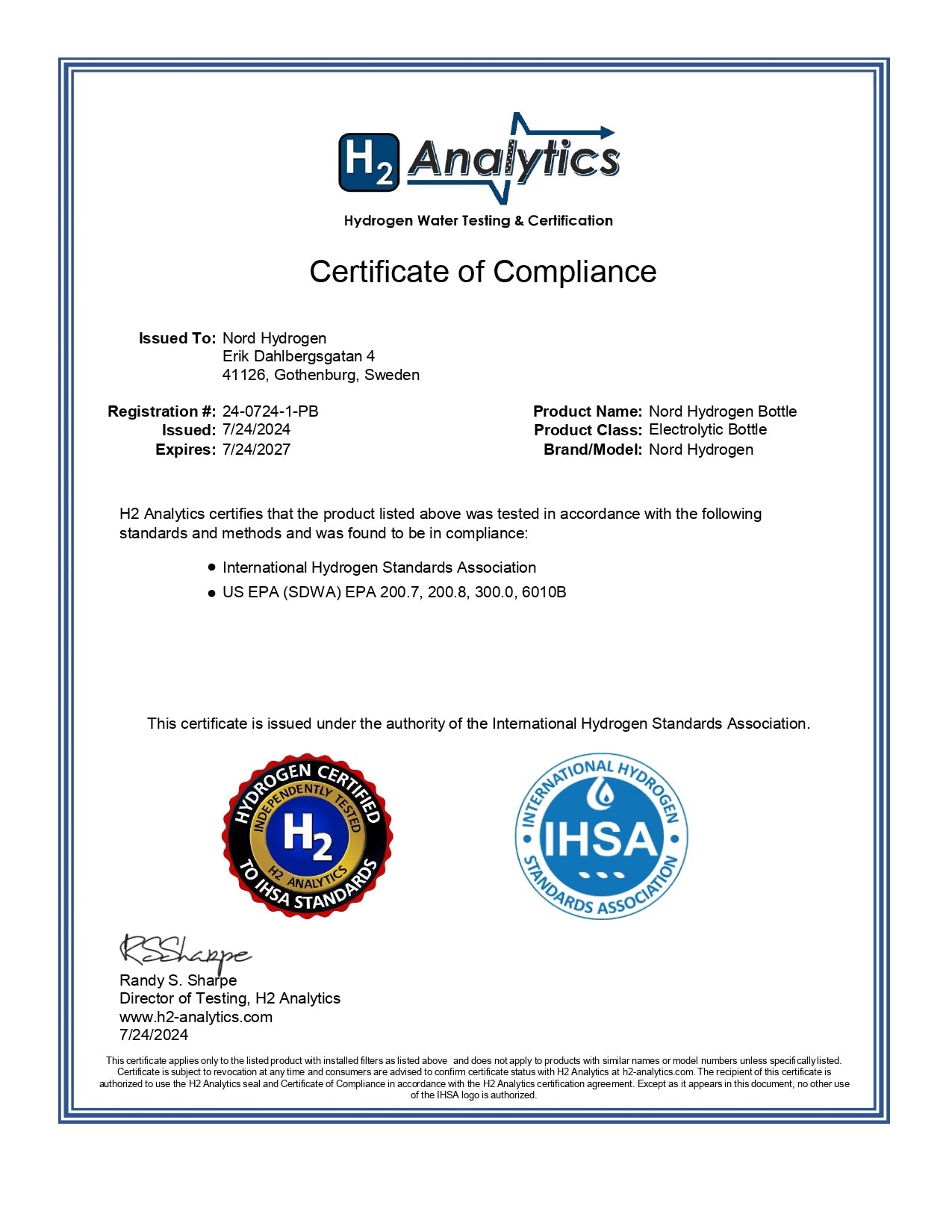 Nord Hydrogen Bottle